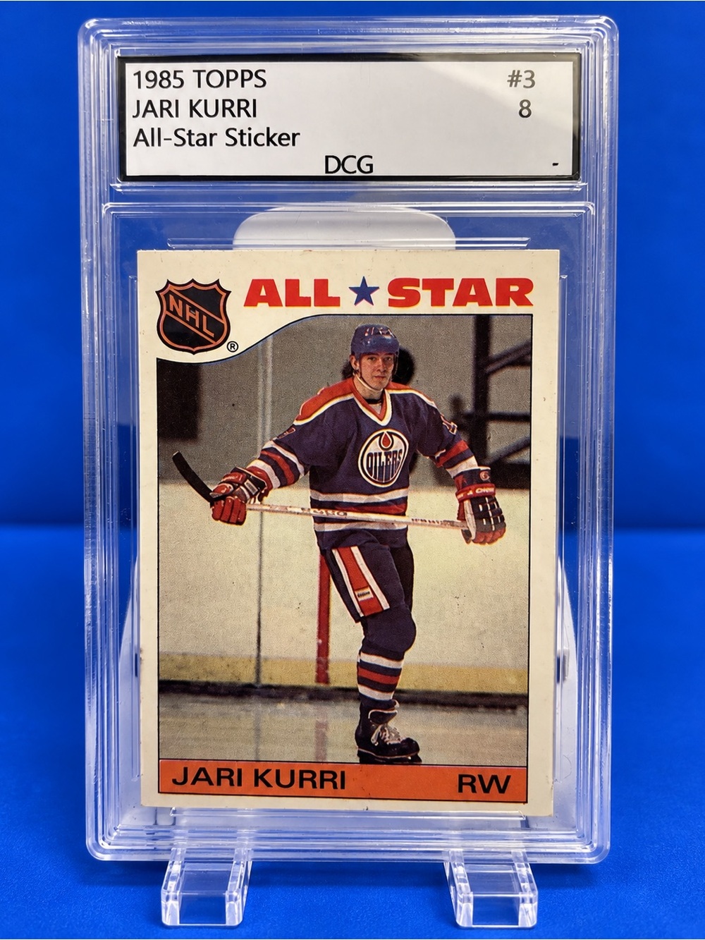 1985 Topps Jari Kurri All-Star Sticker — Edmonton Oilers